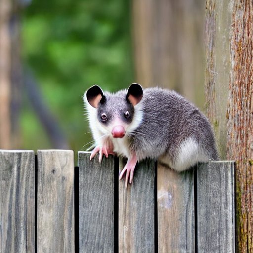 Picture of a possum looking straight at the camera